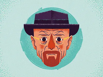 Walter White - Heisenberg bold breaking bad cartoon heisenberg illustration retro vintage walter white