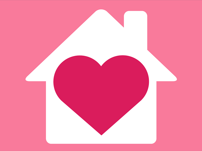 Love Home beating heart home love motion graphics