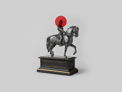 Sublime I circle grey horse minimal minimalistique nimbus red sublime