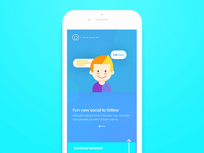 Renerald Social App app color iphone landing logo mockup network page social splash