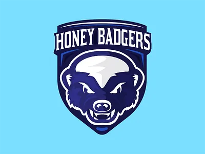 Honey Badgers Volleyball honey badger illustration logo pin seal sports vector