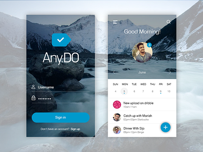 Login & Landing Screen - Daily UI 10 app interface iphone login material mobile prototyping reminder sign signup ui ux