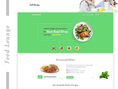 Restaurant Landing Page Design food lounge food lover minimal restaurant landing page ui ux web design