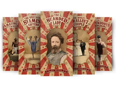 Freakshow Posters bearded lady circus freakshow poster sideshow strongman sword swallower