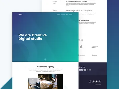 Agency Website agency blue digital green interface landing landing page web website