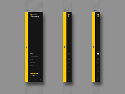 Nat Geo - Expandable Menu black flexible menu nat geo national geographic simple ui yellow