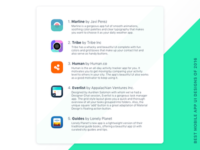 #032 - Best Of 2016 100 day ui design challenge best app ui best of 2016 daily ui