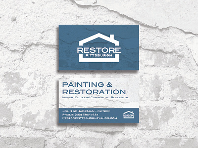 Restore Pitt Business Cards branding business business cards design home house illustrator logo marketing typography