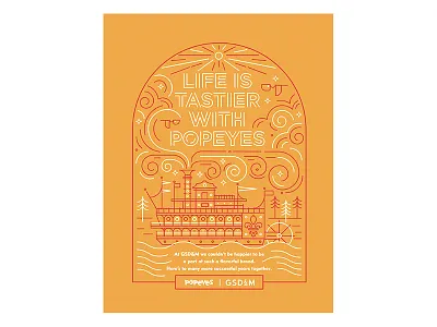 Life is tastier with popeyes illustration