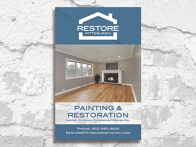 Restore Pitt Flyer branding design flyer home house layout logo marketing typography