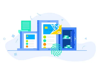 Mobile banking illustration bank banking card credit design icons illustration mobile