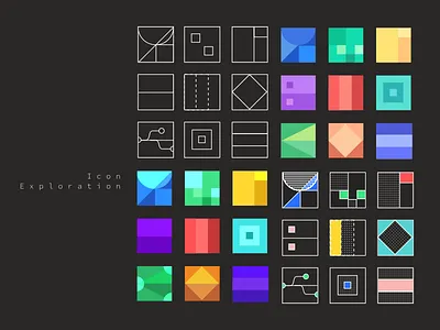 Exploration of color and shape color icon portfolio