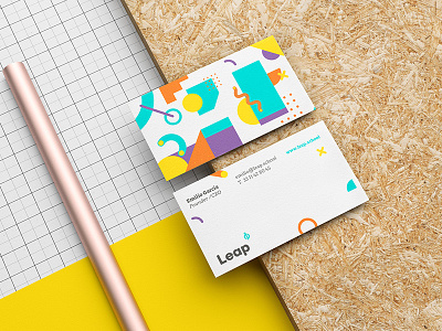 Leap brand branding code design dev developer hack logotype pattern programming stationery tech