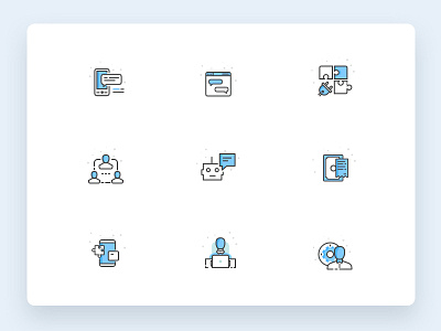 Chat product icons set chat icons illustration interaction ios product vector web