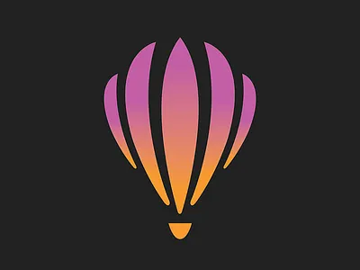 Hot Air Balloon! dailylogochallenge day2 gradient hotairballoon simplistic sunset