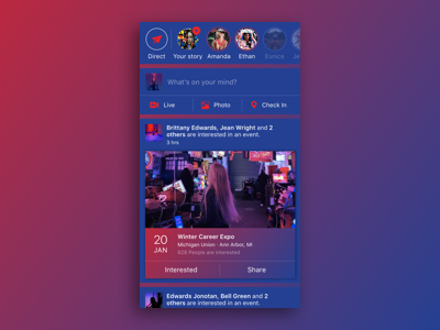 Facebook Color applications color facebook mobile app sketch ui ux