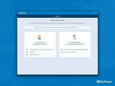 GFI Accounts Support - US region account landing page sign in sketch sketchapp support ui user experience user interface ux web design website