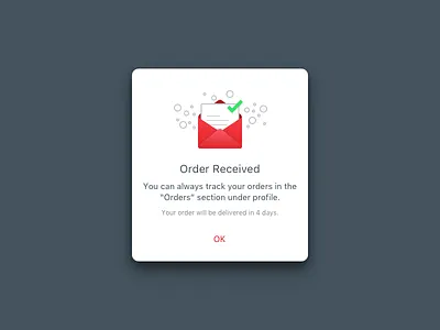 Success popup component deliver order popup received success ui ux