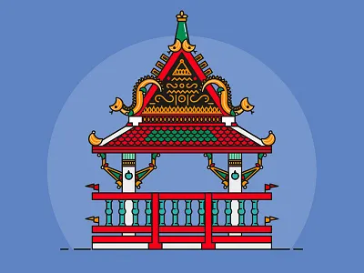 Temple Mini - Serie Thailand app dragon flat icon illustration logo temple thailand typography ui vector web