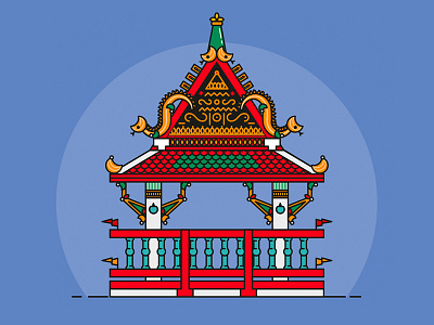 Temple Mini - Serie Thailand app dragon flat icon illustration logo temple thailand typography ui vector web