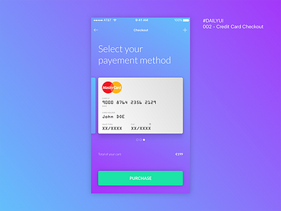 #dailyUI 002 Credit Card Checkout card checkout credit dailui design mobile sketch ui ux