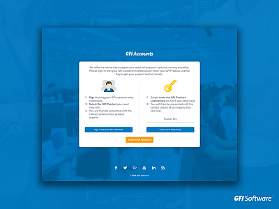 GFI Accounts Support - Sign in page account landing page sign in sketch sketchapp support ui user experience user interface ux web design website
