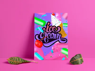 Ice cream adobe cream ice icecream illustrator lettering