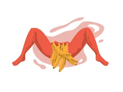 Bananas banana concept delicious fruit fruits legs minimal vector