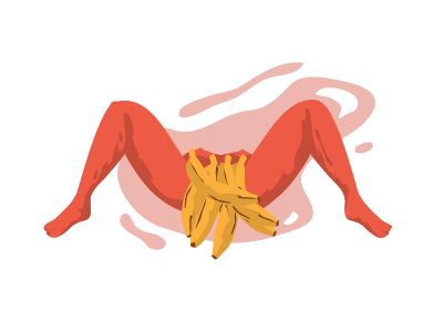 Bananas banana concept delicious fruit fruits legs minimal vector