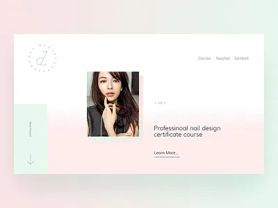 Beauty School Landing Page clean green landing layout page pink website