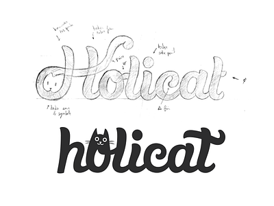 WIP Logo cat lettering logo logotype sketch