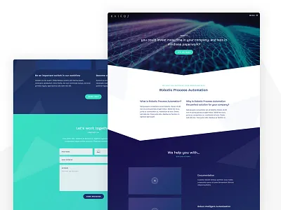 Kairos ai branding gradients interface design logo design one pager robotics