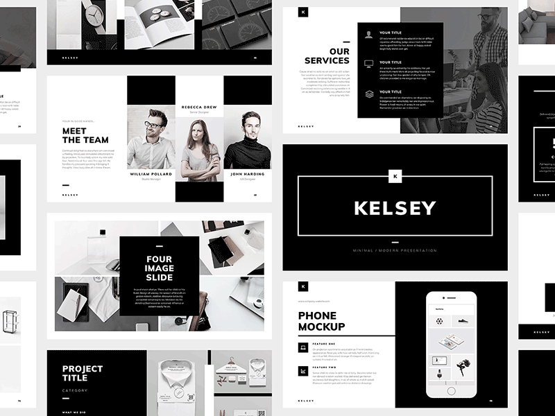 PowerPoint - Kelsey bilmaw chart creative market diagram microsoft powerpoint minimal mockup powerpoint presentation professional template