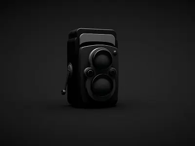 Rolleiflex (sort of..) 3d black camera cinema4d dark noir rolleiflex