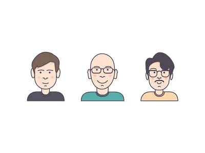 Team head shots icon illustration team vectors