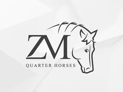 ZM - Zalesany mill Quarter Horse logo animal logo farm horse logo logotype quarterhorse ranch stable
