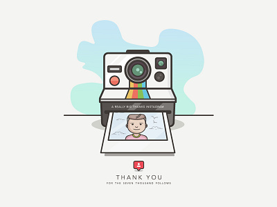 Thank You Instragram avatar camera flat flat design instagram minimal person photo polaroid sky