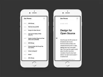 Mobile blog minimal ui ux website