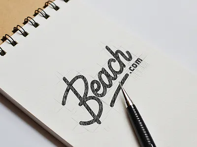 Monoline Lettering beach concept logo monoline sketch summer typography wip wordmark