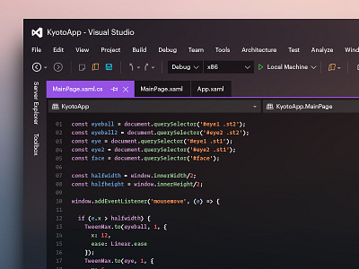 VS Kyoto clean concept dev exploration fluorescent ide kyoto microsoft os visual studio web windows