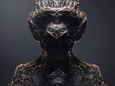 Face Exploration 01 3d abstract arnold c4d cinema4d digital face golden