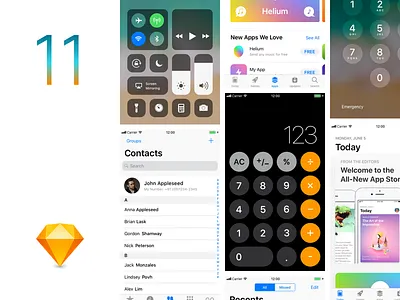 iOS11 GUI Sketch template gui ios ios11 iphone sketch source template ui ux