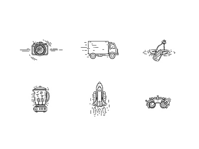 Icon work basley blender bottle camera guillaume icons movement rocket truck