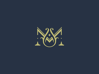 Letter M classic design logo luxury minimal simple