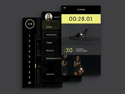 Hiit App Screens app design exercise hiit ui ux