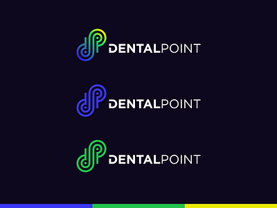 Dental Point / DP Logo Concept colorful dental dp monogram logo gradient icon identity logo mark mark point