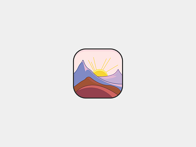Mountain Sun Icon affinity icon illustration