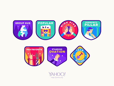 Yahoo Help Community Icons badge badges colorful help community icons yahoo