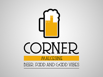 Corner Malcesine beer birra design garda lake giallo good vibes italia italy lago di garda logo malcesine yellow