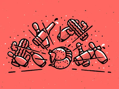 Spot Illustration armadillo austin beer cactus event illustration social